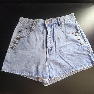 Vintage 90’s Denim Republic High Rise Shorts 13/14 28" Waist Light Blue